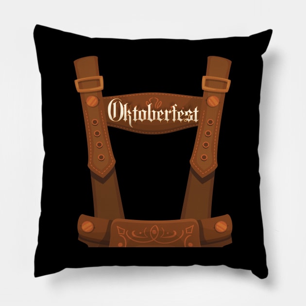 OKTOBERFEST SUSPENDERS GERMAN BAVARIAN BEER LEDERHOSEN Pillow by DODG99