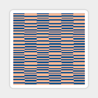 Funky Stripes in Peach and Blue Magnet