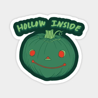 Hollow Inside - Punny Green Jack-o-Lantern Pumpkin Magnet