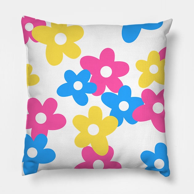 Pan Flower Pattern - Pansexual Flower Pattern Pillow by Football from the Left