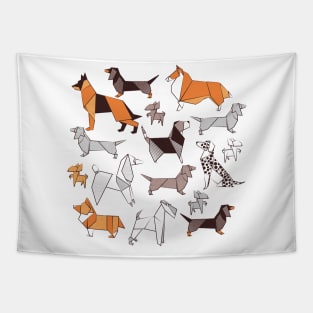 Origami doggie friends // print Tapestry