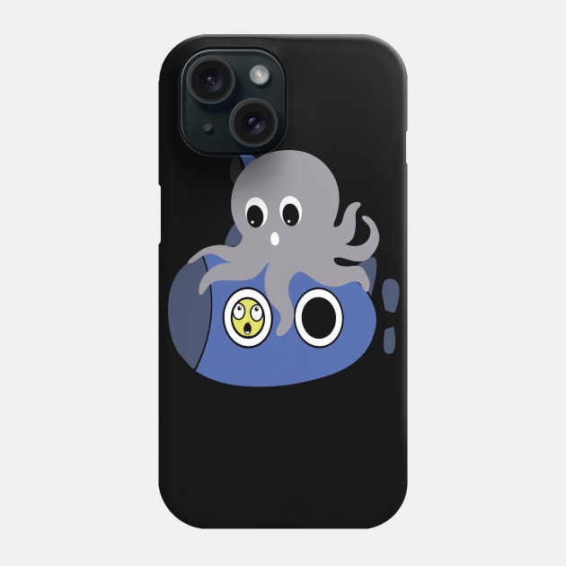 Octopus hugs Submarine Phone Case by bambamdesigns