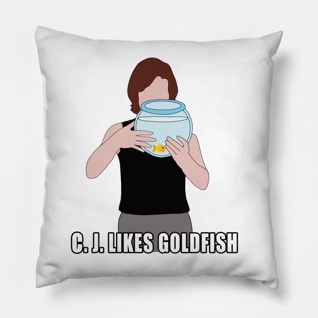 cj likes goldfish Pillow by aluap1006