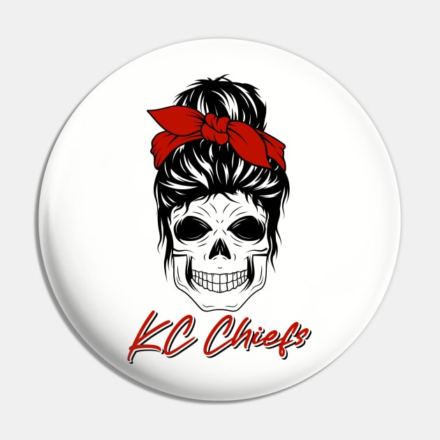 Kansas City Chiefs Skull Pin by fineaswine