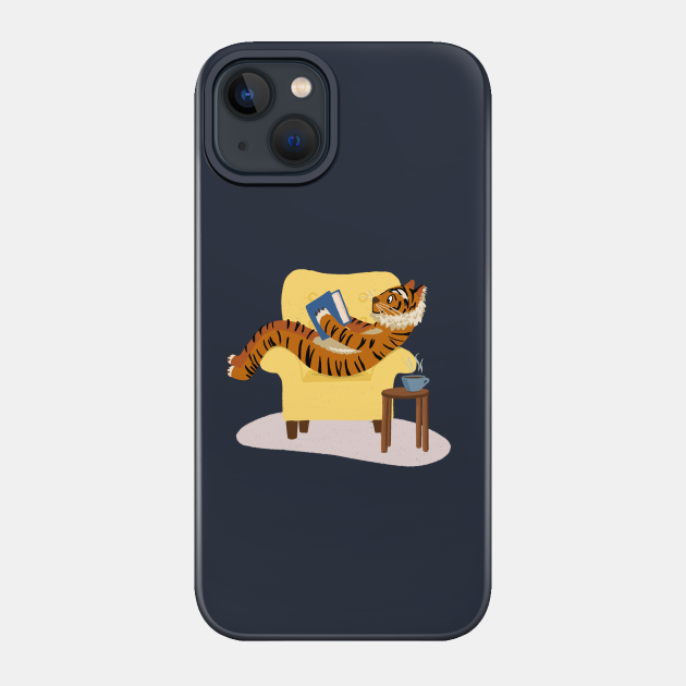 Tiger Reading - Tiger - Phone Case