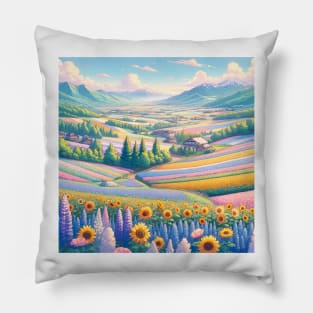 Hokkaido Niseko Flower Fields Pillow