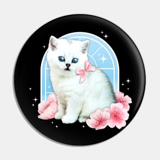 Cute y2k Aesthetic Cat Flower 90s 2000s Vintage  Graphic Pin