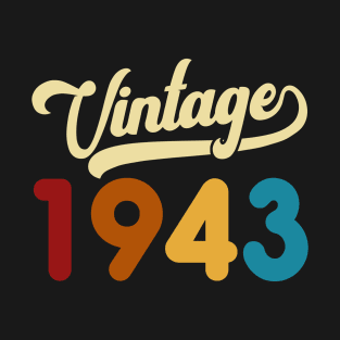 1943 Vintage Gift 77th Birthday Retro Style T-Shirt