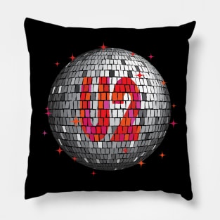 U2 Disco Ball | Red Pillow