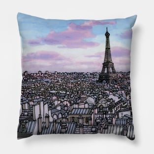 Paris in Purple Pillow