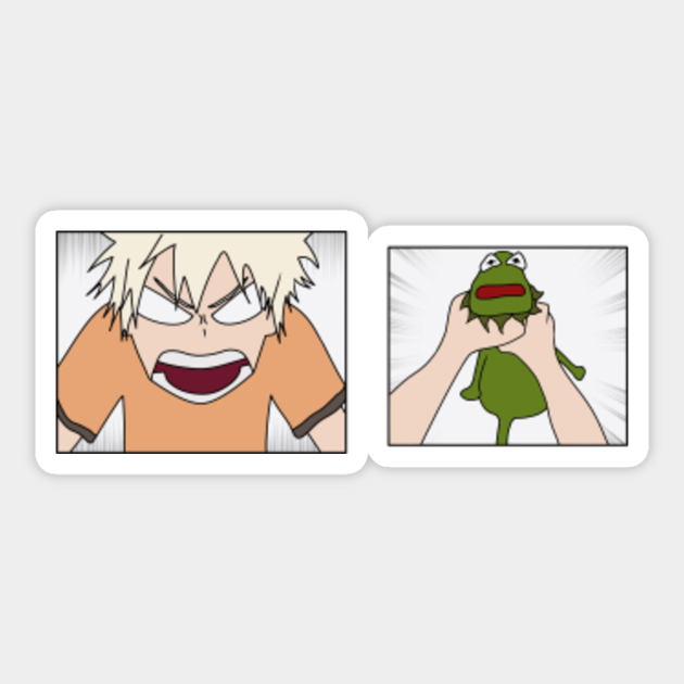 Bnha Katsuki Bakugo And Kermit Boku No Hero Academia Sticker Teepublic