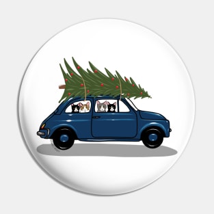Bringing Home the Christmas Tree Blue Pin