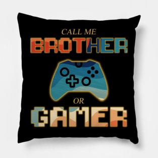 Vintage gamer brother 80's design gift Pillow