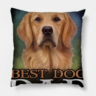 Mens Best Dog Dad Ever Golden Retriever Tshirt Father_s Day Gifts Pillow