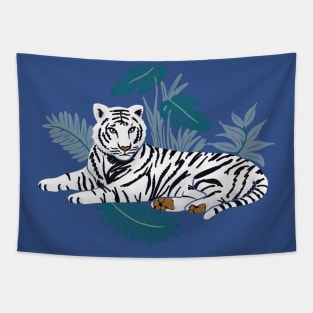 White Tiger in the Jungle Tapestry