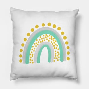 teal and yellow rainbow Pillow