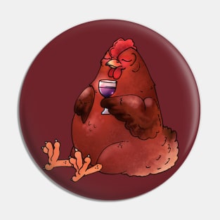 Fat Red Hen and Wine Pin