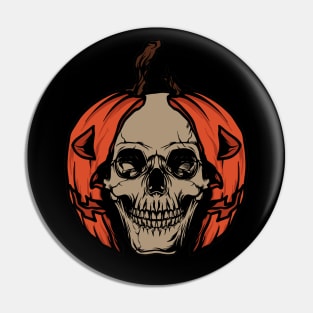 Halloween  Pumpkin Skull Pin