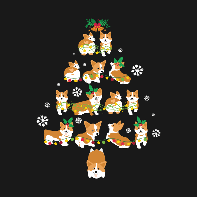 Snow Corgi Dogs Xmas Tree Merry Christmas Day Dog Dad Mom by Cowan79