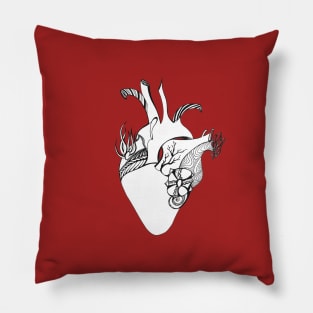 heart in love. flowers of heart. graphic heart Pillow