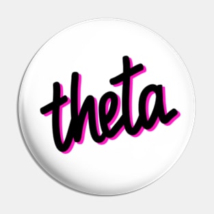 Greek Alphabet: theta (black-pink) Pin