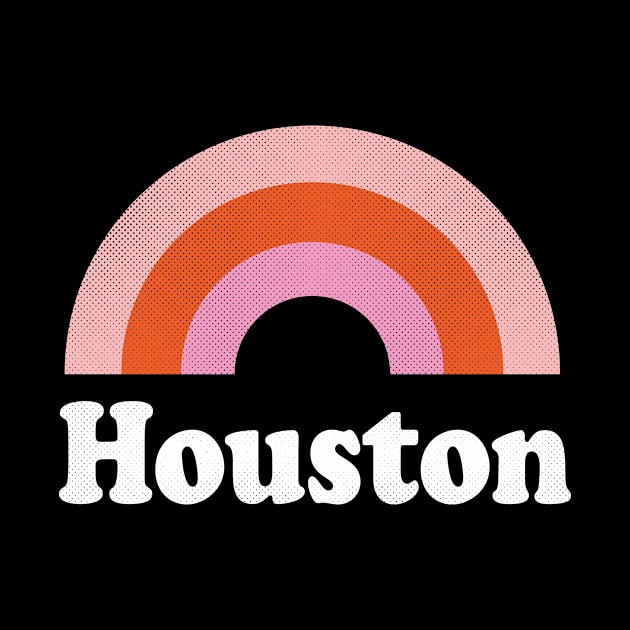 Houston, Texas - TX Retro Rainbow and Text by thepatriotshop