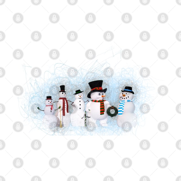 Five Snowmen In The Snow by 2HivelysArt