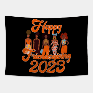 Happy Friendsgiving 2023 African American Women Tapestry