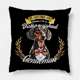 The Distinguished Dachshund Gentleman Pillow