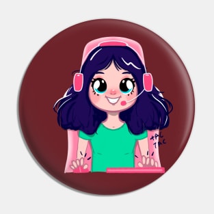 Cute girl gamer character Pin