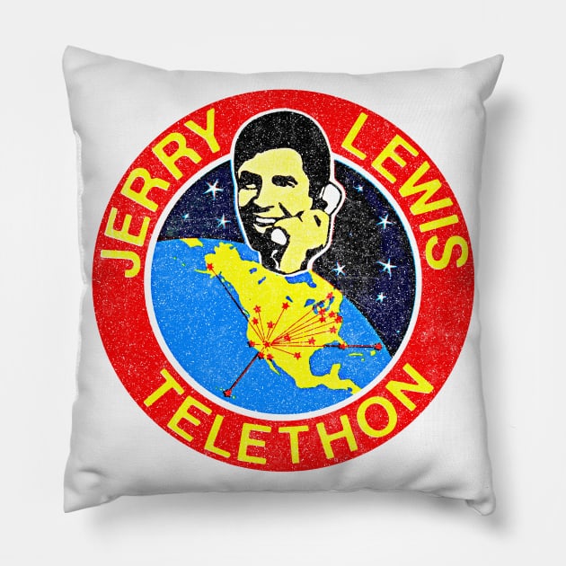 Jerry Lewis Telethon / 80s Vintage Look Pillow by DankFutura