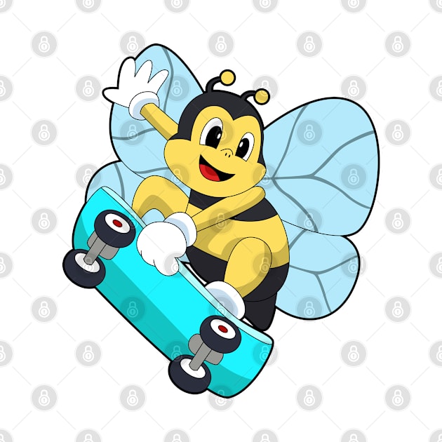 Bee as Skater with Skateboard by Markus Schnabel