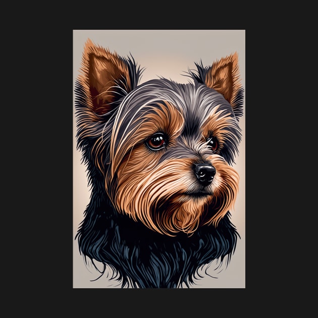 Super Cute Yorkshire Terrier Puppy Portrait by KoolArtDistrict