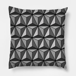 Geometric Triangles Grey Pillow