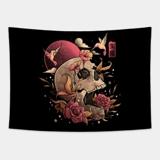 Life and Death Skull Flowers Gift Tapestry