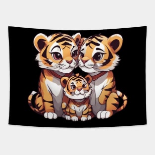 Cute Tiger Family Tapestry