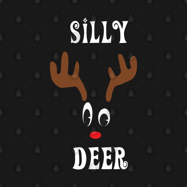 Silly Reindeer Deer Red nosed Christmas Deer Hunting Hobbies Interests by familycuteycom