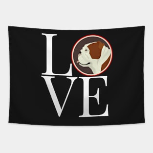 Love Bulldog Square Tapestry