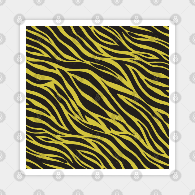 Zebra Print Pattern (YELLOW) Magnet by cecececececelia