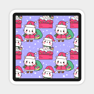 Santa Unicorn Kitty Magnet