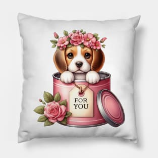 Valentine Beagle Dog For You Pillow