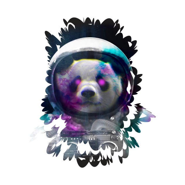 Panda astronaut in the space by vocej