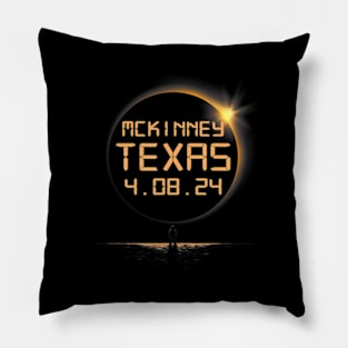 Mckinney Texas Tx Total Solar Eclipse April 8 2024 4-8 Pillow