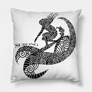 Girl surfing Pillow