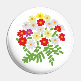 Abstract Flowers and Ferns for Mothers Day Pin