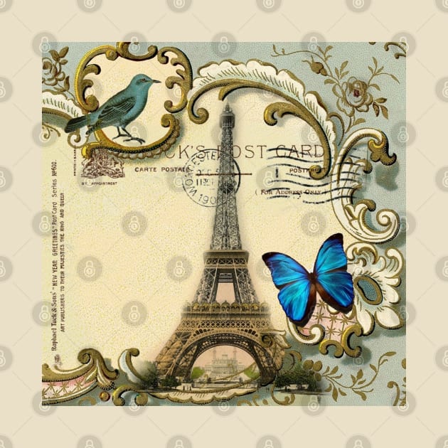 dark academia Wanderlust French Butterfly Paris Eiffel Tower by Tina