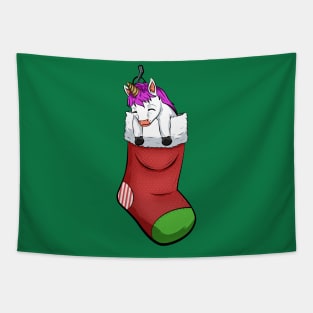 christmas sock unicorn funny Tapestry