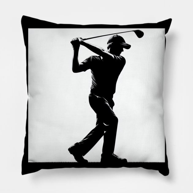 Golf player Pillow by Print Forge