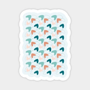 Mid Mod Abstract Pattern Teal, Peach, Dark Salmon Magnet