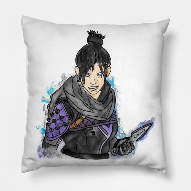 Painted Wraith Pillow by Scruffy Designs